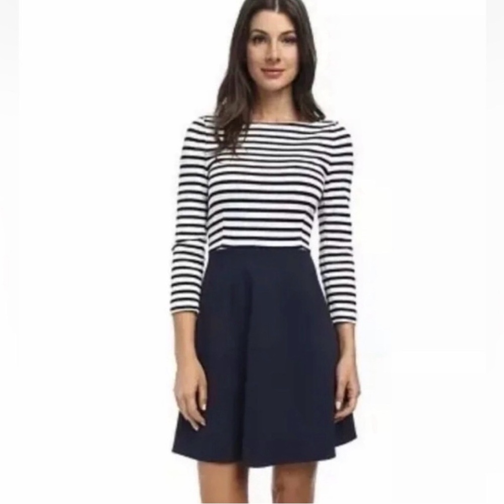 kate spade Navy Skirt with Black and White Striped Top Dress